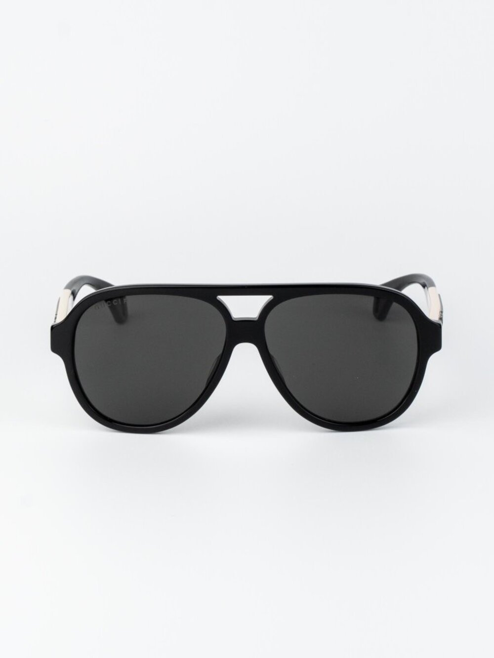 Gucci Men Sunglasses Black White Grey Pilot GG0463S 002 NEW AUTHENTIC - Picture 3 of 10